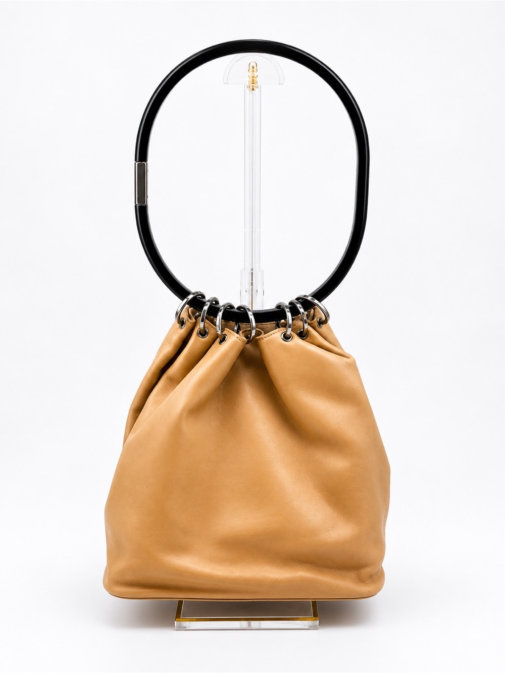 Vintage Gucci Tom Ford Era Fall 1999 Ring Handle Leather Bucket Bag